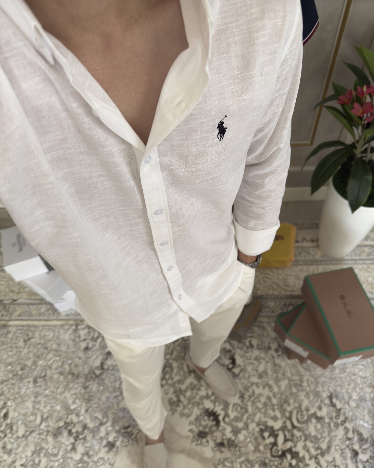 White Piqué Polo Shirt
