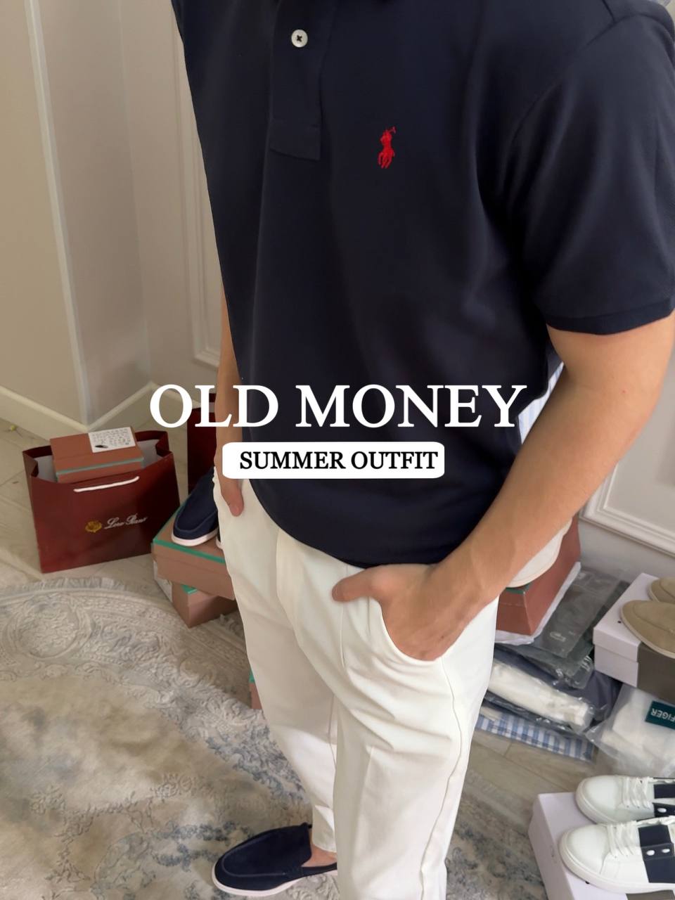 Old Money Navy Look – Polo, Loafers & Accessories Set