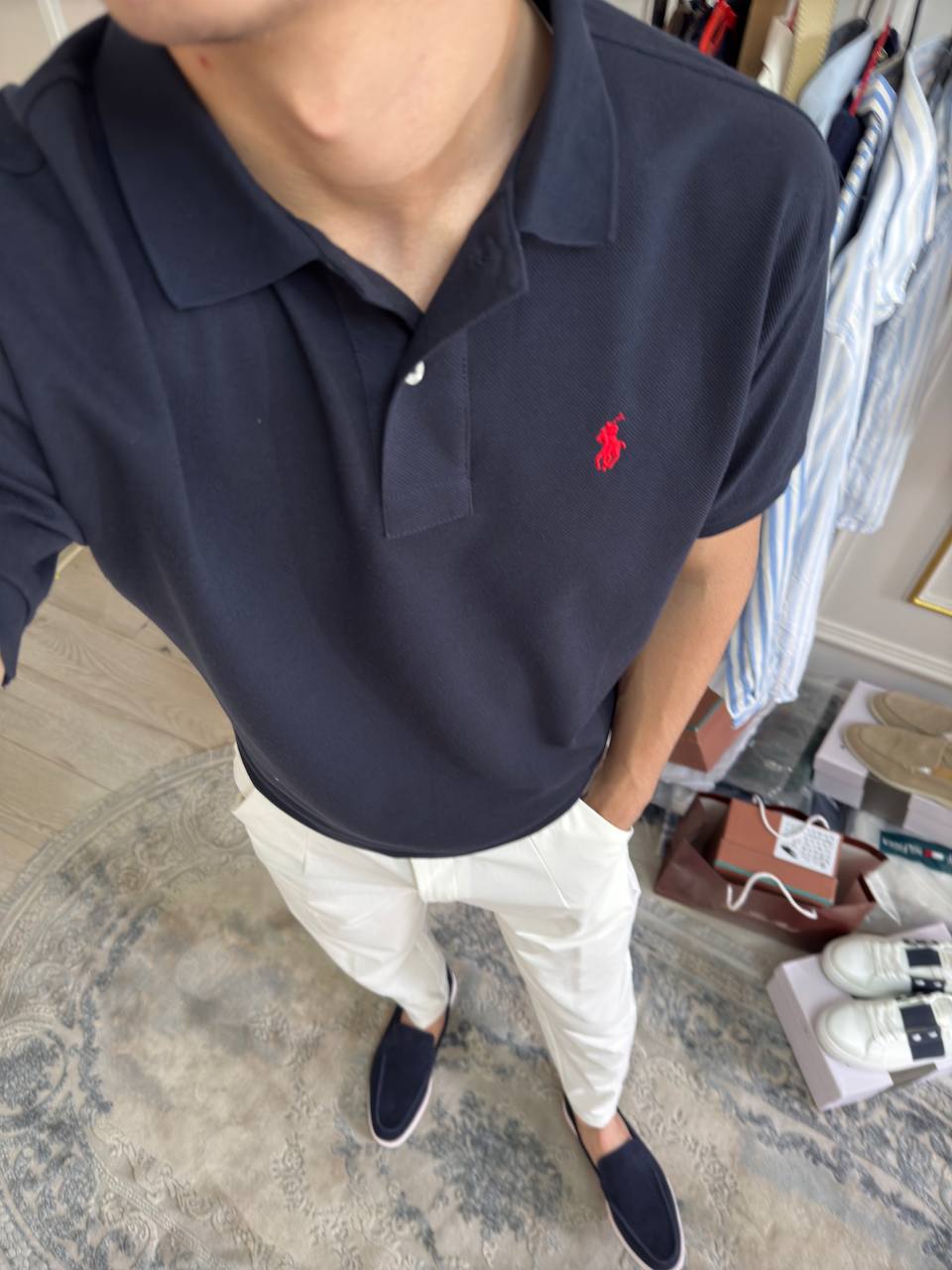 Old Money Navy Look – Polo, Loafers & Accessories Set