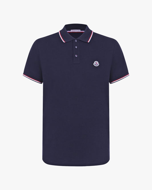 Moncler Classic Polo — White & Navy
