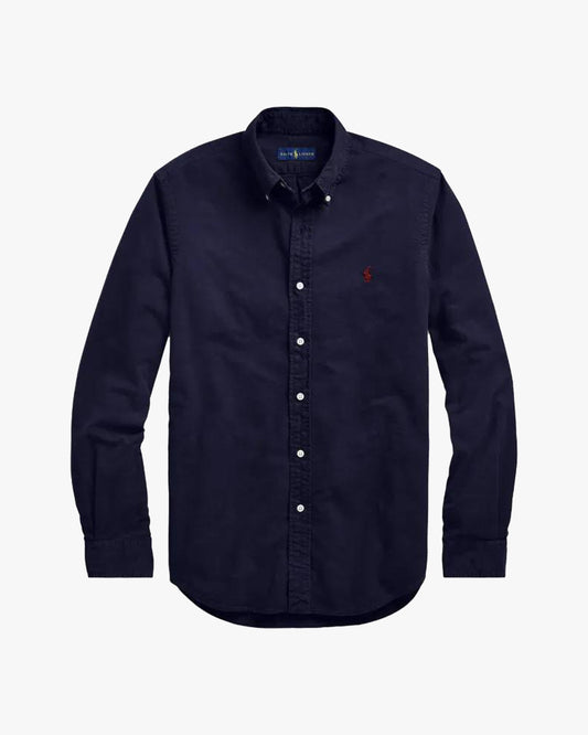 Dark Blue Piqué Polo Shirt